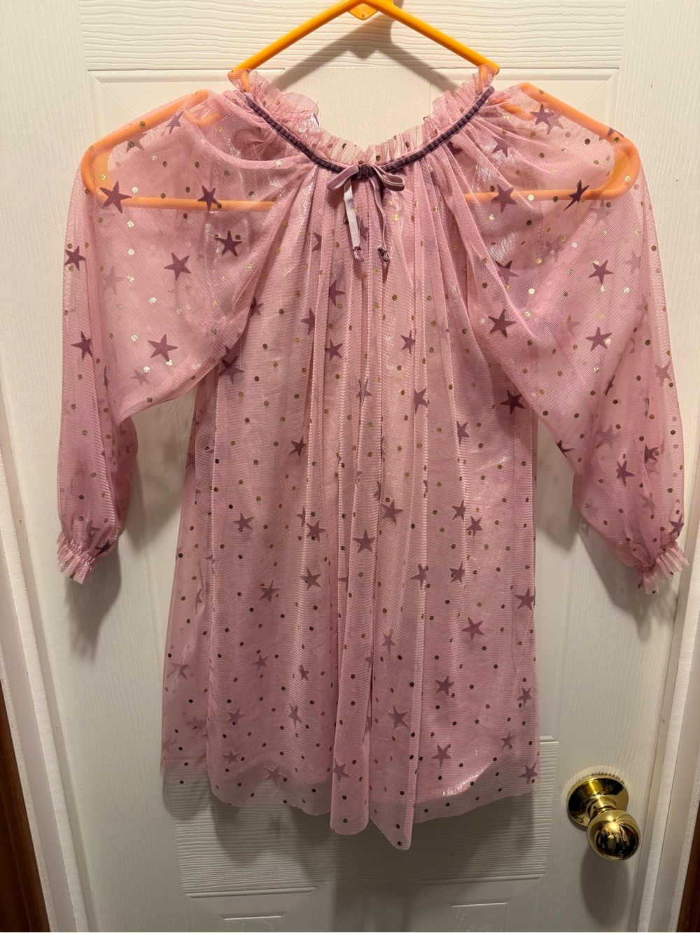 Cat & Jack Shimmery Pink Mesh Dress Top